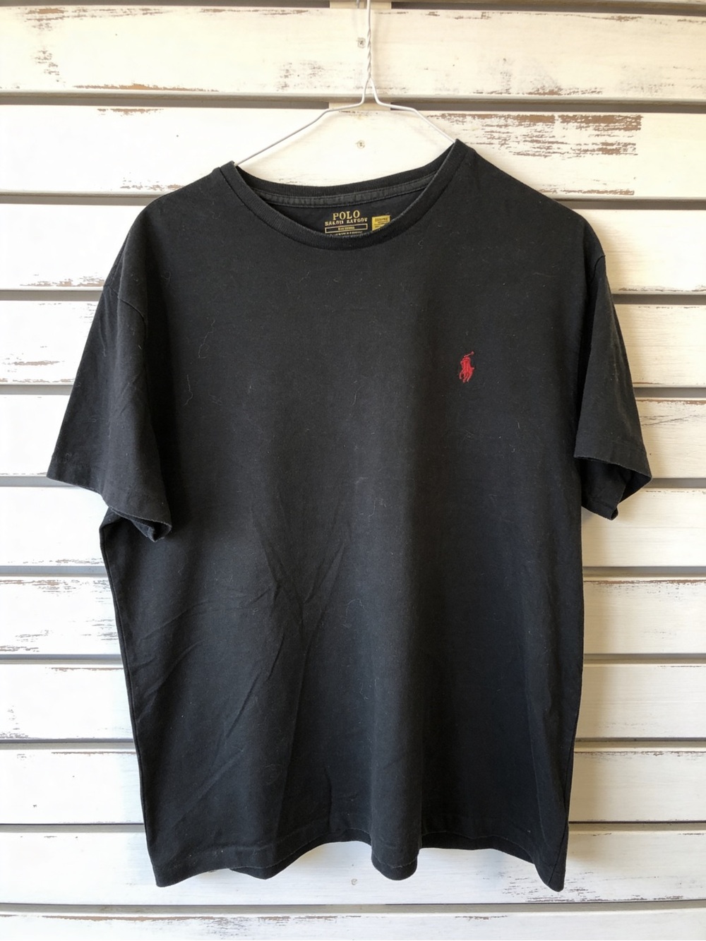 Polo Ralph Lauren Black Crewneck T-Shirt with Red Pony Logo